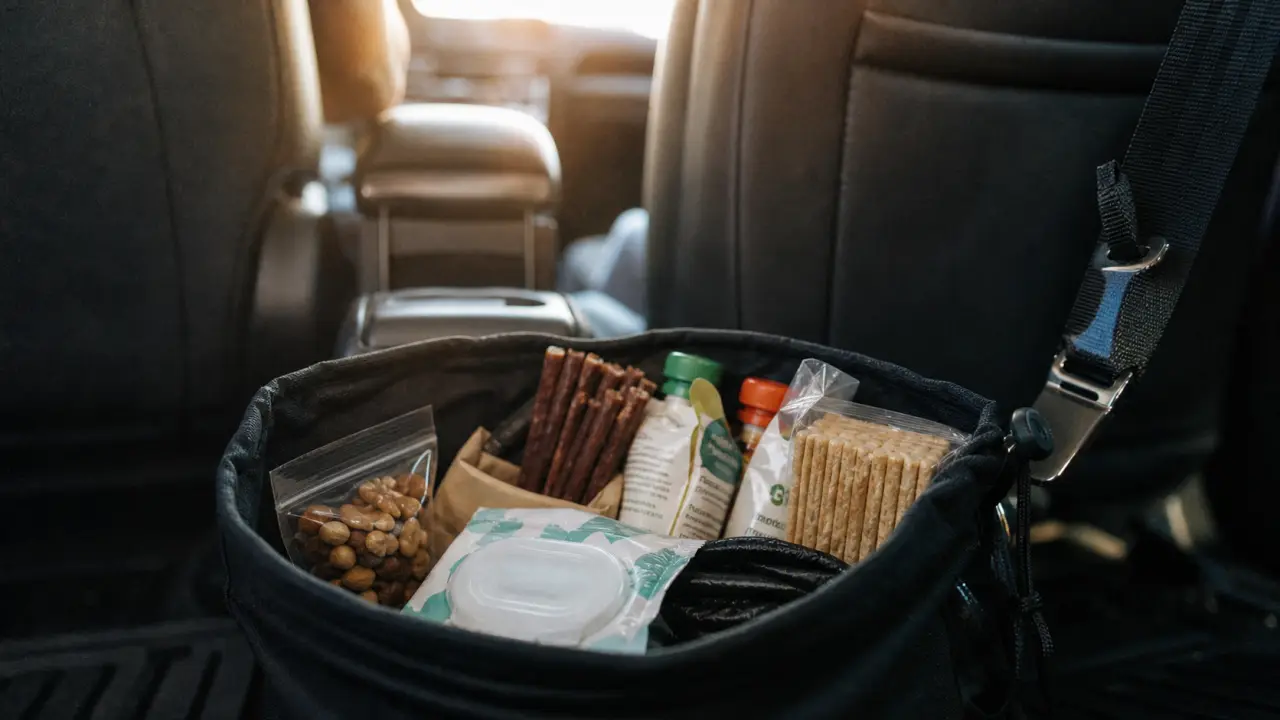 Best road trip snacks : snacks sans miettes riches en protéines dans le sac de road trip