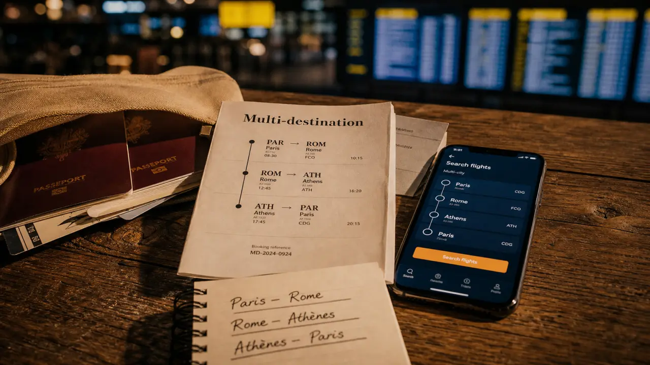 Billet d avion multi destination : passeports et itinéraire multi-villes