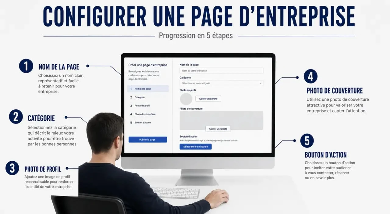 Créer page facebook entreprise : illustration des étapes de configuration d’une Page professionnelle