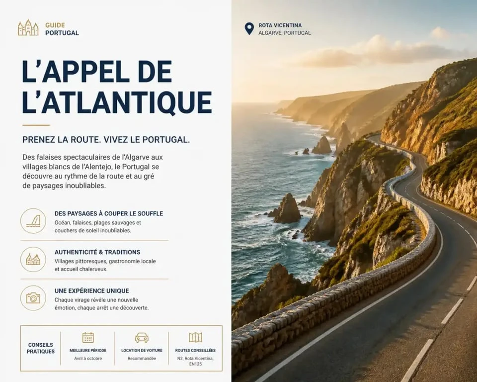 Route côtière spectaculaire pour un road trip au Portugal