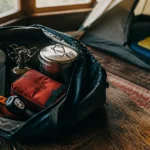 Matériel outdoor randonnée bivouac vélo neige : sac, réchaud, popote et trousse