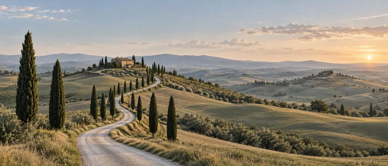 Road trip Toscane sur une route panoramique du Val d'Orcia