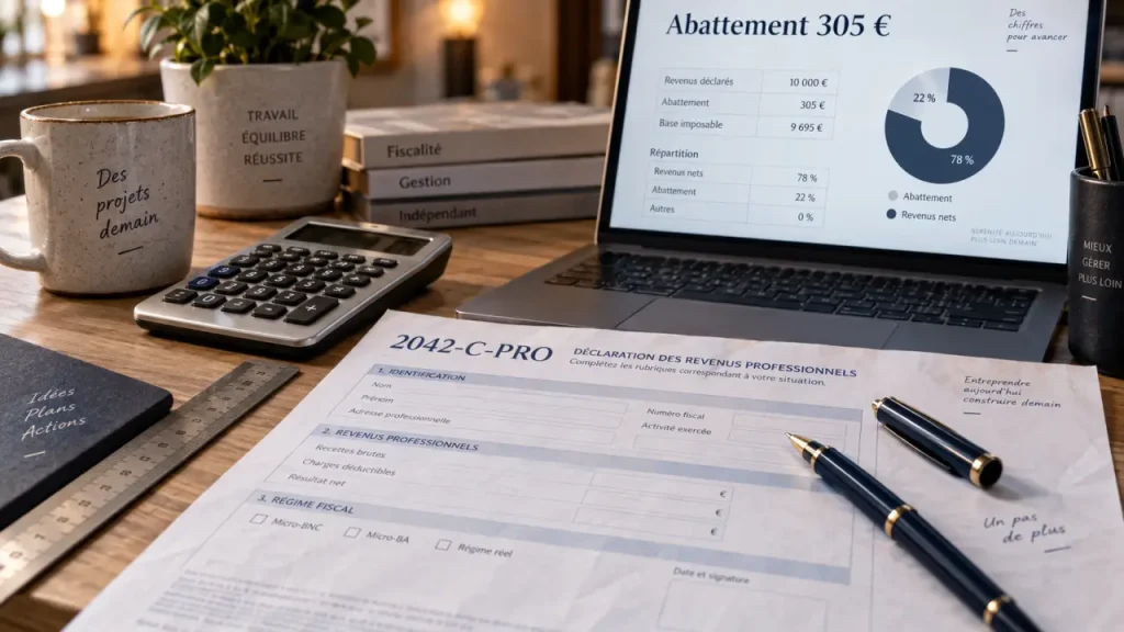 Abattement micro-entreprise : les taux, le minimum de 305 € et le calcul du revenu imposable