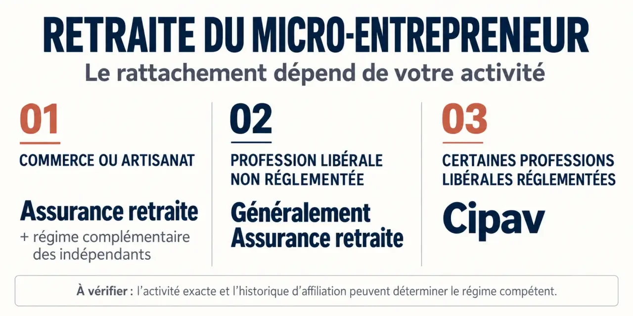 Retraite auto entrepreneur : caisse d'affiliation selon le type d'activité
