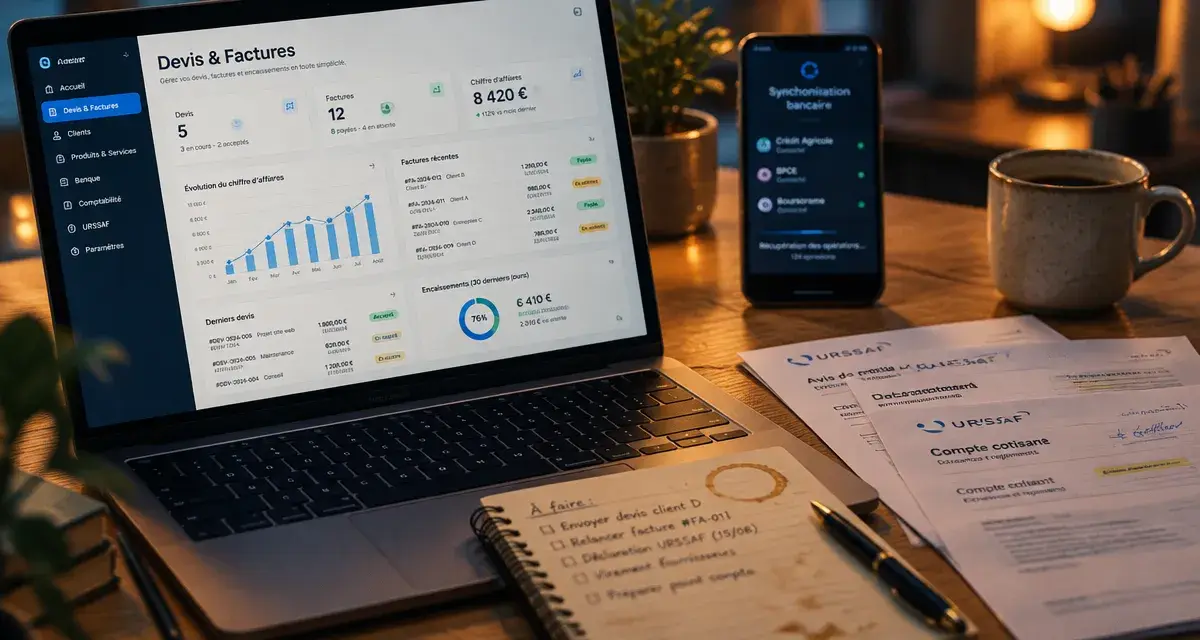 freebe auto entrepreneur : essai URSSAF, trésorerie et facturation
