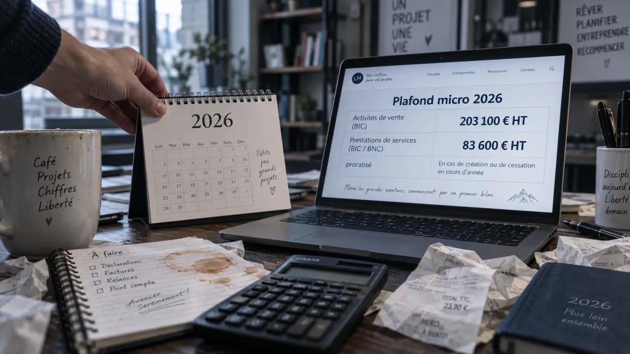 Plafond micro entreprise 2026 : 203 100 € vente et 83 600 € services
