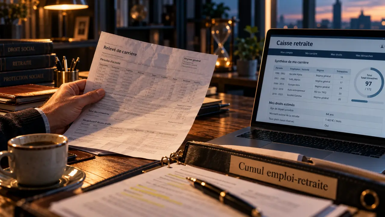 Retraite auto entrepreneur : relevé de carrière pour valider 4 trimestres